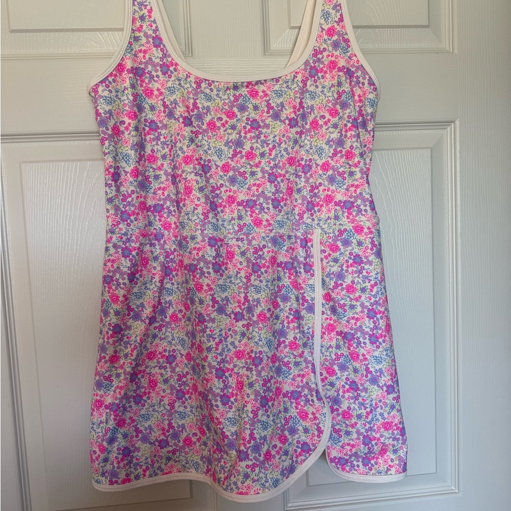 JoyLab Pink & Purple Floral Tank Dress